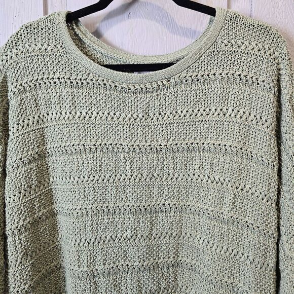 NWOT Chico's Shine Stitch Detail Pullover Simple Sweater Sz XXL‎ Olive Green - Picture 3 of 9